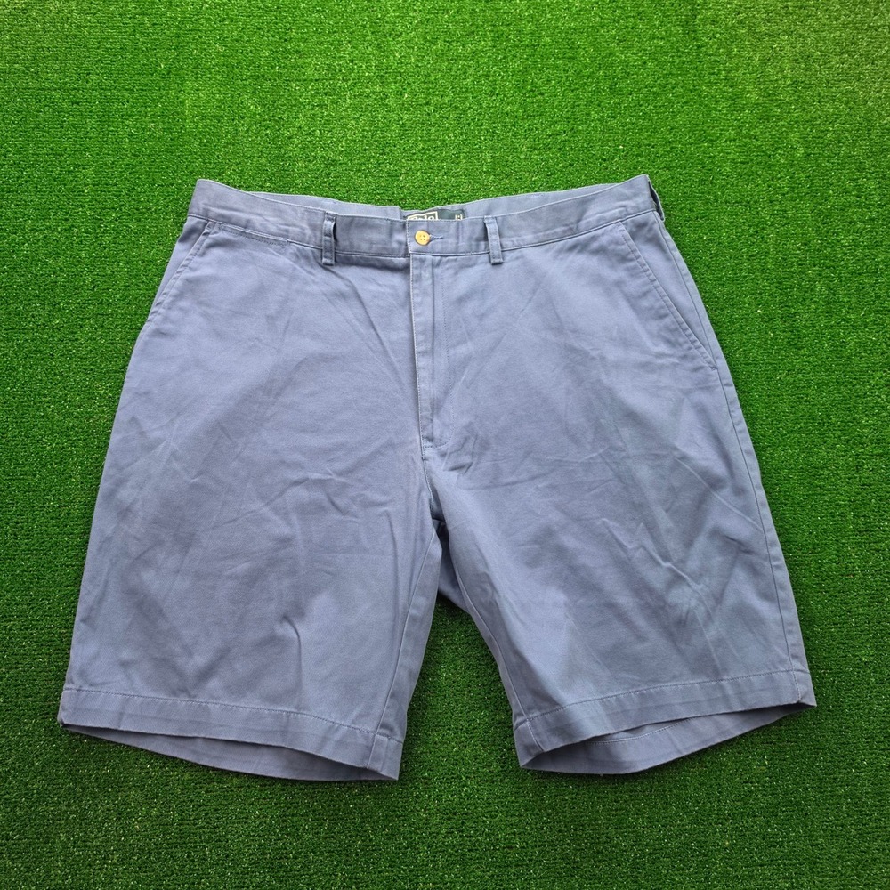 Vintage Polo Ralph Lauren Prospect Shorts Mens 38 Blue Flat Front Classic Chino